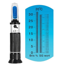 Load image into Gallery viewer, Beer Refractometer Brewing Handheld Dual Scale Sugar Refractometer Double Scale 1.000-1.130 Wine Wort Homebrew Refractometer
